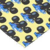 可愛い青いモンスタートラック漫画イラストレーション テーブルクロス (アングル)