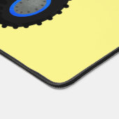 可愛い青いモンスタートラック漫画イラストレーション デスクマット (コーナー)