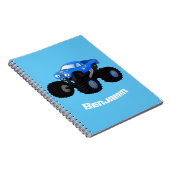 可愛い青いモンスタートラック漫画イラストレーション ノートブック (右側)