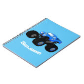 可愛い青いモンスタートラック漫画イラストレーション ノートブック (左側)