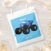 可愛い青いモンスタートラック漫画イラストレーション フェイバーバッグ (クリップ留めされた状態)