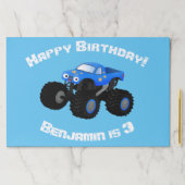 可愛い青いモンスタートラック漫画イラストレーション ペーパーパッド (インサイチュ)