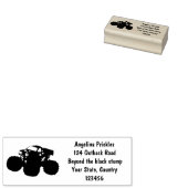 可愛い青いモンスタートラック漫画イラストレーション ラバースタンプ (押印)