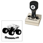 可愛い青いモンスタートラック漫画イラストレーション ラバースタンプ (押印)