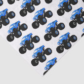 可愛い青いモンスタートラック漫画イラストレーション 薄葉紙 (詳細)