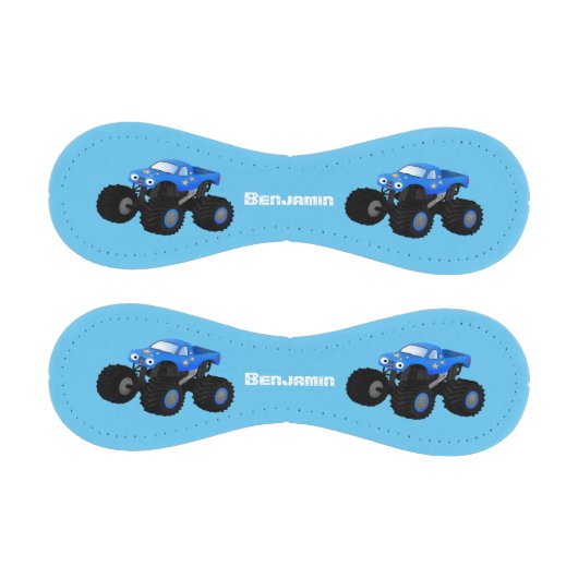 可愛い青いモンスタートラック漫画イラストレーション 野球ボール (パネル)