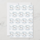 可愛い青いロッキングウスクレストボーホ男の赤ちゃんシャワー 招待状 (裏面)