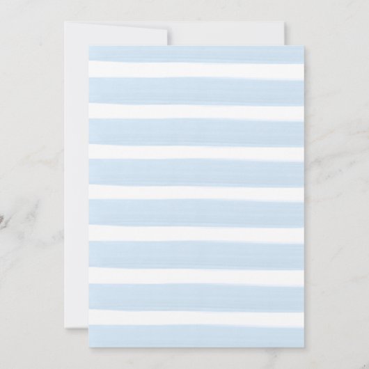 可愛い青いロッキングホースボヘミアン男の赤ちゃんシャワー 招待状 (裏面)