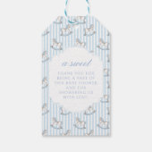 可愛い青いロッキングホース男の赤ちゃんシャワーユー ギフトタグ (裏面)