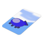 可愛い青い宇宙船クラウドフレキシブルフォトマグネット マグネット (左側)