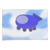 可愛い青い宇宙船フランスの青い雲枕カバー 枕カバー (正面右)