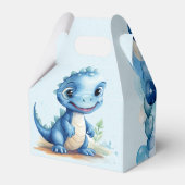 可愛い青い恐竜とバルーン男の子のシャワー フェイバーボックス (裏面サイド)