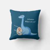 可愛い青い恐竜の写真 クッション (裏面)