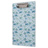 可愛い青い恐竜の模様 クリップボード (左)