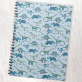 可愛い青い恐竜の模様 ノートブック