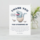 可愛い青い恐竜の赤ちゃんシャワーTレックス サンキューカード (スタンド正面)