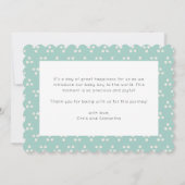 可愛い青い恐竜ボーイベビー写真誕生 案内状 (裏面)