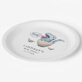 可愛い青い恐竜ROAR赤ちゃんシャワー ペーパープレート (アングル)