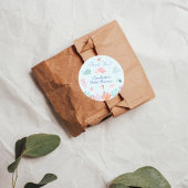 可愛い青い海の生き物ベビーシャワーありがとう ラウンドシール