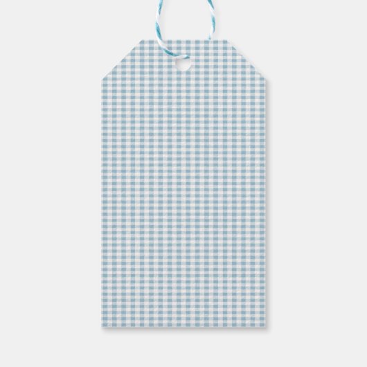 可愛い青い物干しサボカウボーイ赤ちゃんシャワー ギフトタグ (裏面)