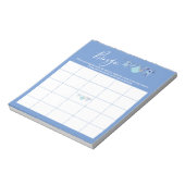 可愛い青い物干しボーイ赤ちゃんシャワービンゴゲーム ノートパッド (回転)