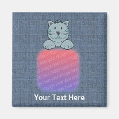 可愛い青い猫あなたのフォトマグネット マグネット (正面)