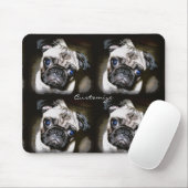 可愛い青い目のパグ顔サンダー_コーブ マウスパッド (マウス)