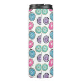 可愛い青い紫の桃色の銀色パーソナライズされた柄 タンブラー (裏面)