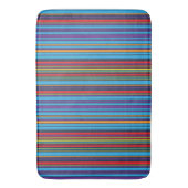 可愛い青い紫ストライプ色 バスマット (正面縦)