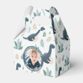 可愛い青い緑の恐竜カスタムの写真と名前 フェイバーボックス (正面サイド)