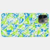 可愛い青い緑の混合花柄 Case-Mate iPhoneケース (裏面(横))