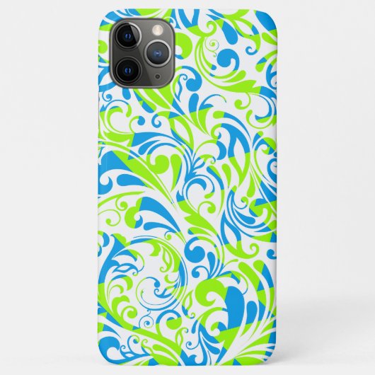 可愛い青い緑の混合花柄 Case-Mate iPhoneケース (裏面)