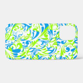可愛い青い緑の混合花柄 Case-Mate iPhoneケース (裏面 (横))
