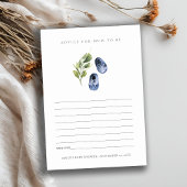 可愛い青い緑の葉のアドバイスママ赤ちゃんシャワー エンクロージャーカード