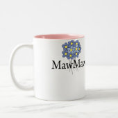 可愛い青い花のMawMaw Tシャツ ツートーンマグカップ (左)