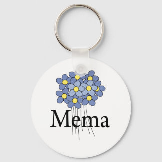 可愛い青い花のMeMa Tシャツ キーホルダー
