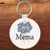 可愛い青い花のMeMa Tシャツ キーホルダー (正面)
