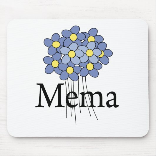 可愛い青い花のMeMa Tシャツ マウスパッド (正面)
