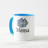 可愛い青い花のMeMa Tシャツ マグカップ (正面左)