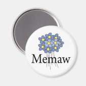可愛い青い花のMemaw Tシャツ マグネット (正面/裏面)