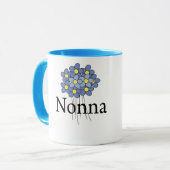 可愛い青い花のNonna Tシャツ マグカップ (正面左)
