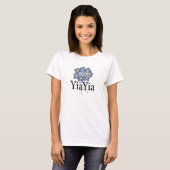 可愛い青い花のYiaYia Tシャツ (正面フル)