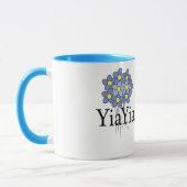 可愛い青い花のYiaYia Tシャツ マグカップ (左)