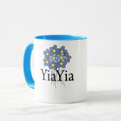 可愛い青い花のYiaYia Tシャツ マグカップ (正面左)