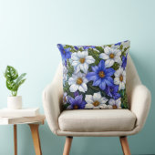 可愛い青い花 クッション (椅子)