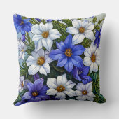 可愛い青い花 クッション (裏面)