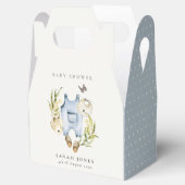 可愛い青い葉の男の子服ベビーシャワー フェイバーボックス (オープン)