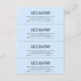 可愛い青い赤ちゃんシャワーいくつゲームカード エンクロージャーカード