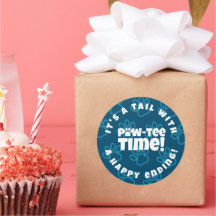 可愛い青い足跡ペット養子縁組ポーティー！時間