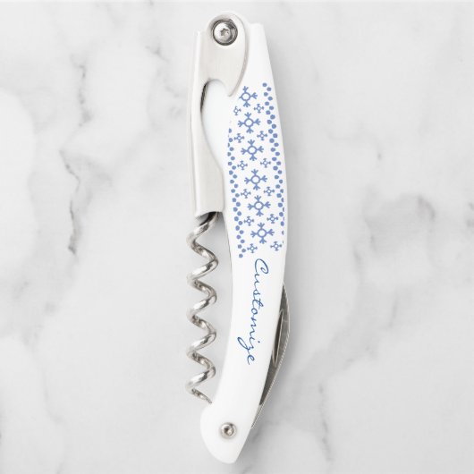 可愛い青い雪片パターンThunder_Cove ソムリエナイフ (正面)